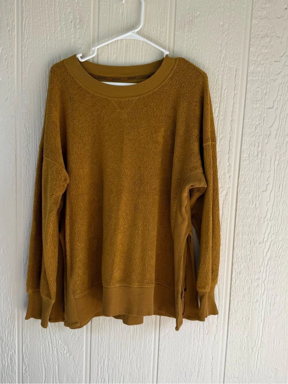 aerie Plush Crewneck Sweater - Mustard Brown